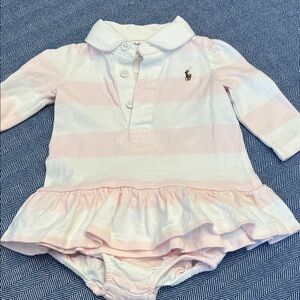 EUC Ralph Lauren Baby Dress in Soft Pink and White